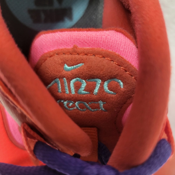 Nike Air Max 270 React AT6174-600 Women's Size 6 08/29/19 Excellent Condition - Picture 7 of 10